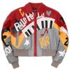 50 Years of Hip Hop Pelle Pelle Red Crop Leather Jacket