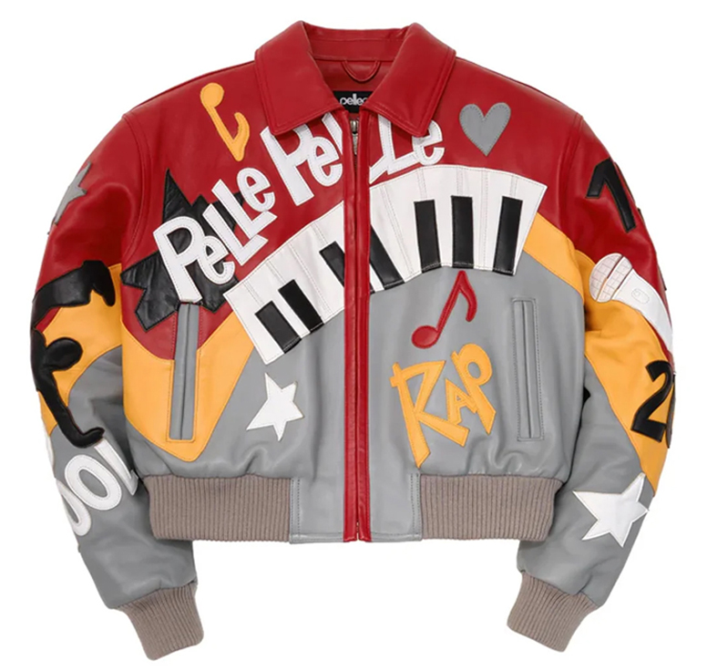 50 Years of Hip Hop Pelle Pelle Red Crop Leather Jacket