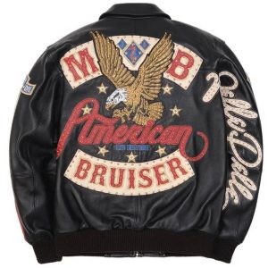 American Bruiser MB Pelle Pelle Black Plush Leather Jacket