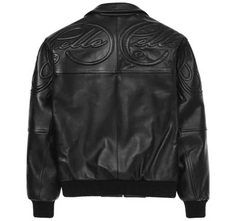 Authentic Black Pelle Pelle Black Puff Plush Full Grain Leather Jacket