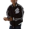 Authentic Pelle Pelle Kids Soda Club Black Varsity Jacket