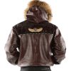 Authentic Pelle Pelle MB Dark Brown Fur Hooded Leather Jacket
