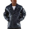 Authentic Pelle Pelle Navy Blue Biker Jacket