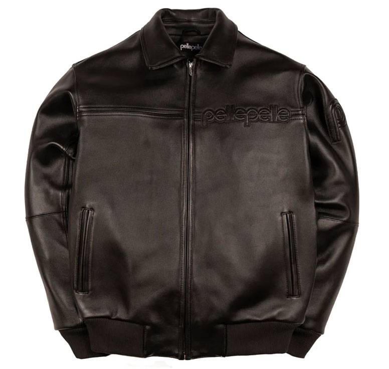 Black Corded Pelle Pelle Jacket