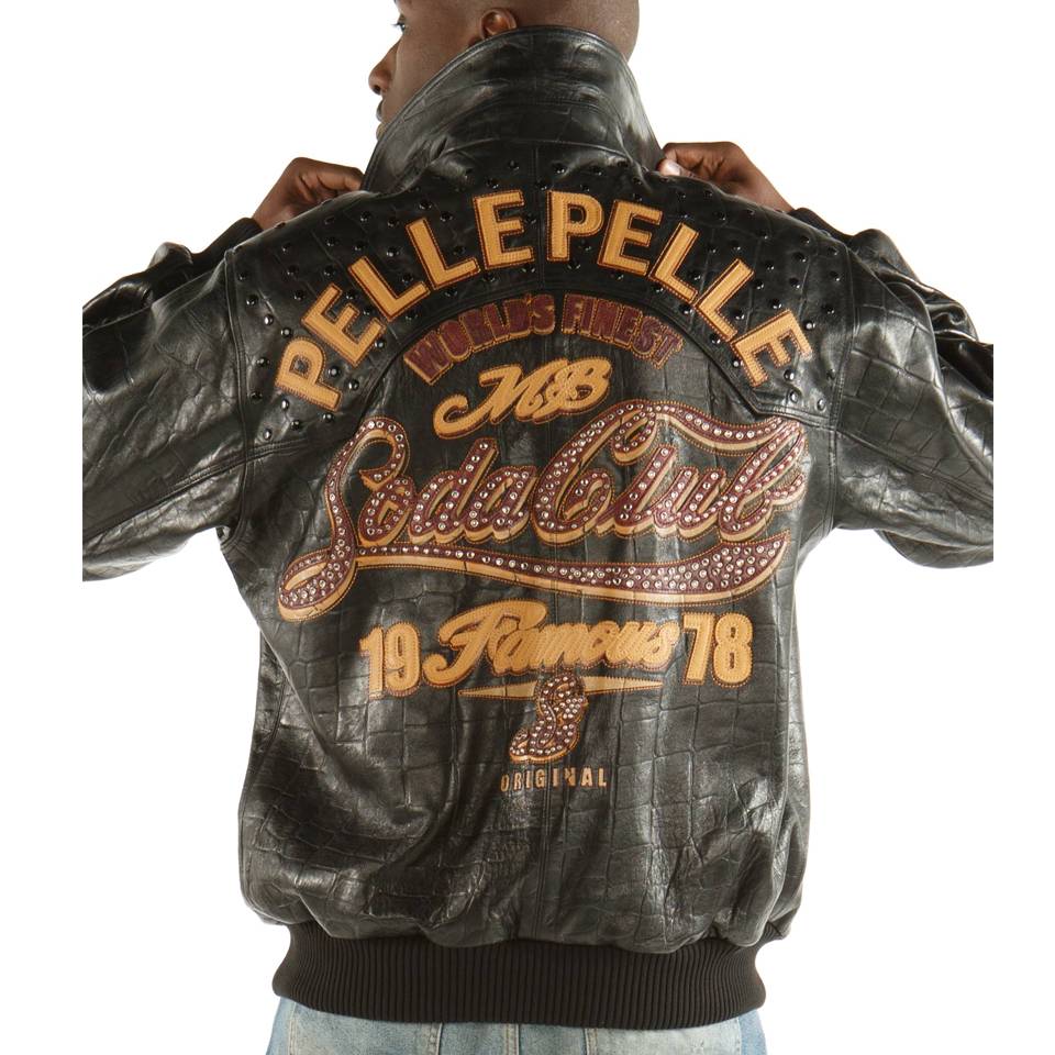 Black Pelle Pelle 1978 World Finest MB Soda Club Leather Jacket