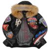 Black Pelle Pelle American Bruiser MB Leather Jacket with Fur Hood