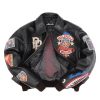 Black Pelle Pelle American Bruiser Women Plush Crop Real Leather Jacket
