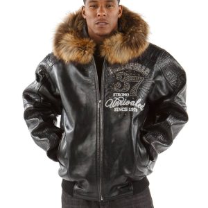 Black Pelle Pelle Avant Garde 1978 Unrivaled Supreme Fur Hood Jacket