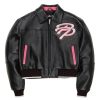 Black Pelle Pelle Greatest Of All Time Women Crop Jacket