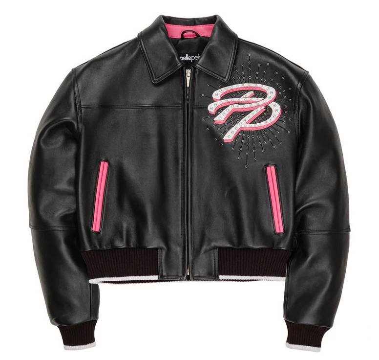 Black Pelle Pelle Greatest Of All Time Women Crop Jacket