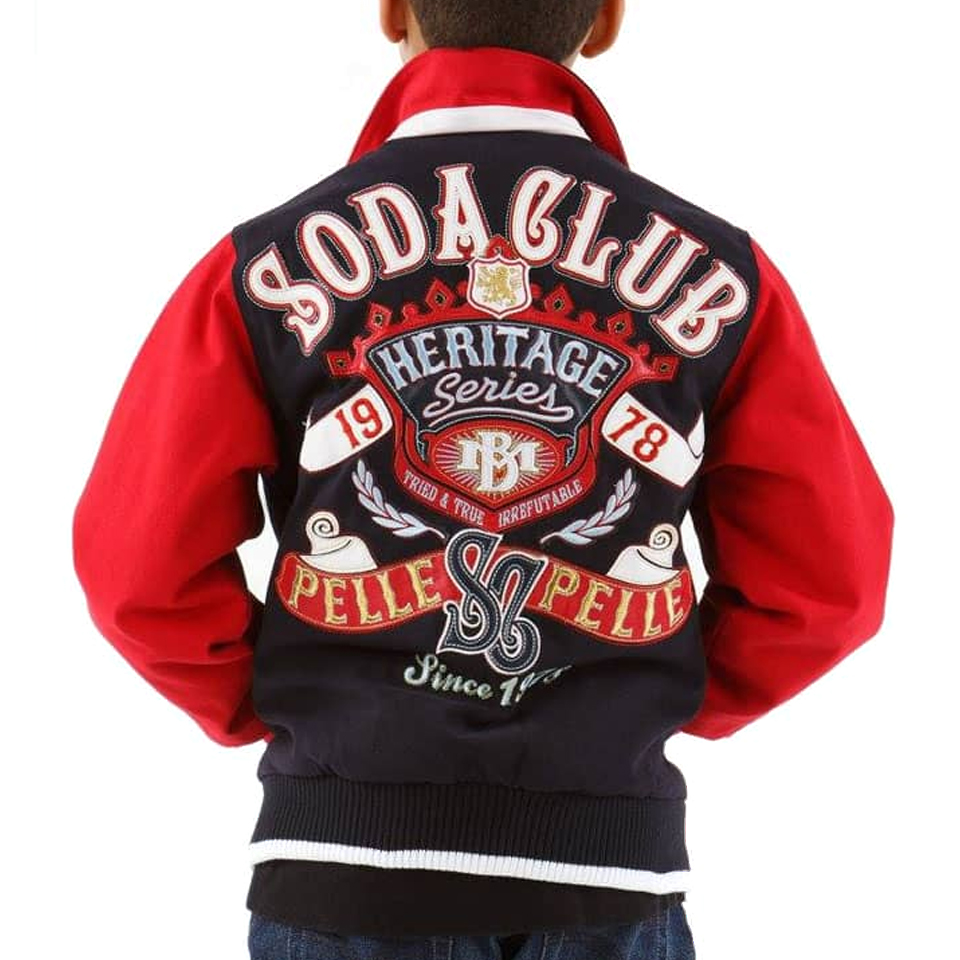 Black Pelle Pelle Kids Soda Club Heritage Series Wool Jacket