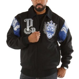 Black Pelle Pelle Men Empire with Victory Come Glory Wool Jacket