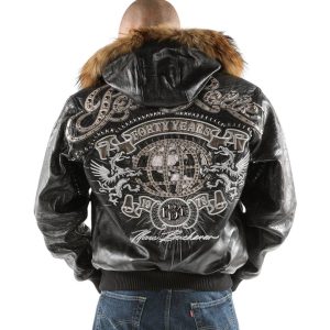 Black Pelle Pelle Men Forty Years MB Fur Hood Leather Jacket
