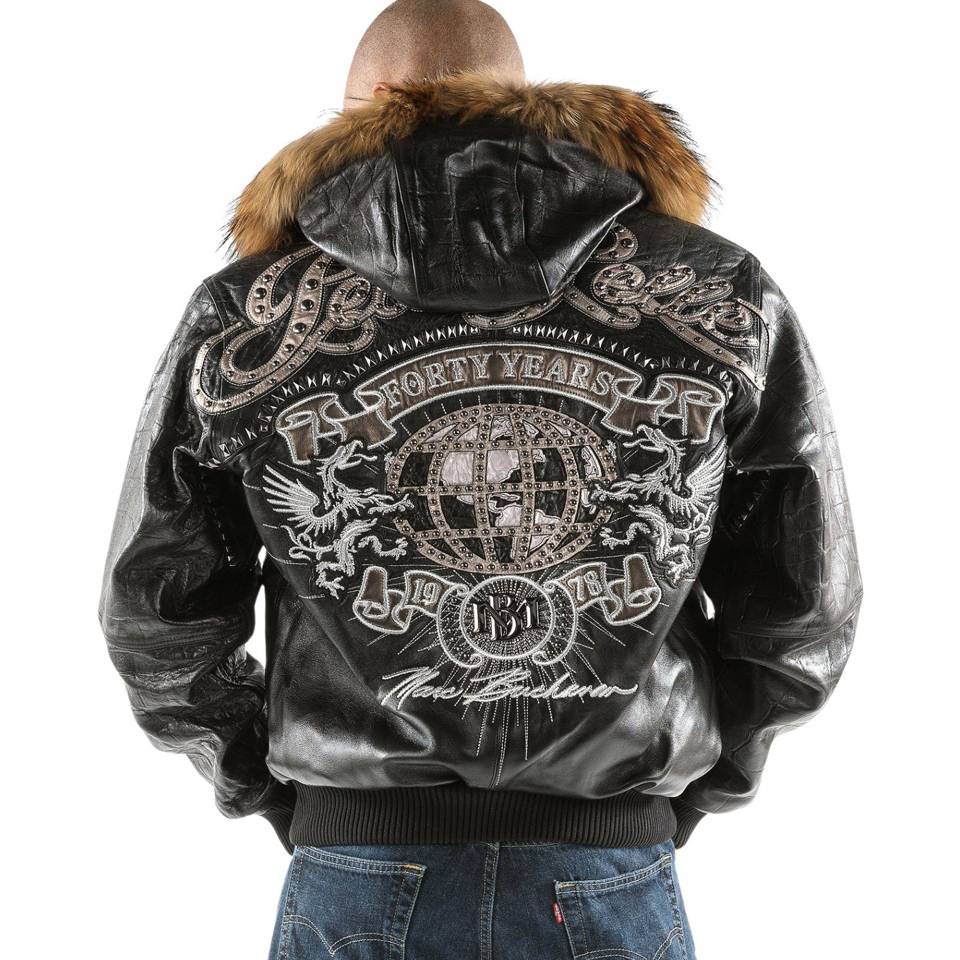 Black Pelle Pelle Men Forty Years MB Fur Hood Leather Jacket
