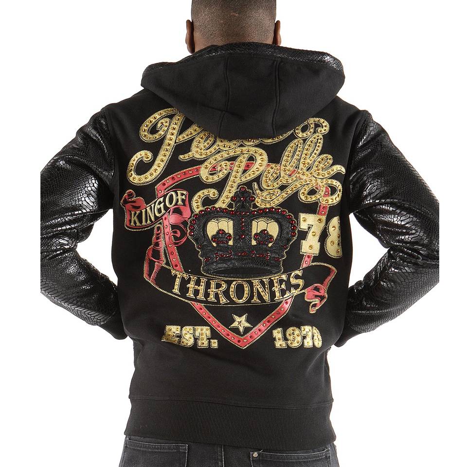 Black Pelle Pelle Men King Of Thrones 1978 Wool Hoodie