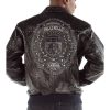 Black Pelle Pelle Men MB Emblem Genuine Leather Jacket