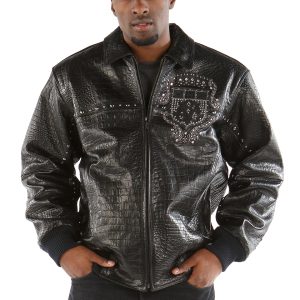 Black Pelle Pelle Men MB Emblem Jacket
