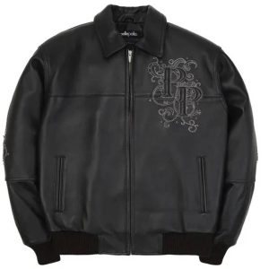 Black Pelle Pelle Shoulder Crest Leather Jacket