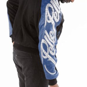 Black Pelle Pelle Shoulder Crest Script Men Wool Jacket