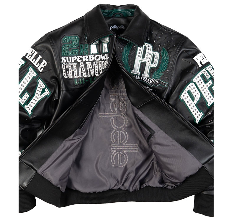 Black Pelle Pelle Super Bowl Championship Philadelphia Eagles Leather Jacket