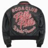 Black Pelle Pelle World Famous Soda Club Crop Leather Jacket