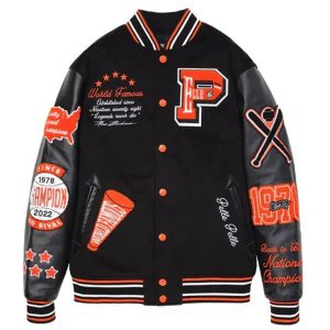 Black Pelle Pelle World Famous Varsity Jacket