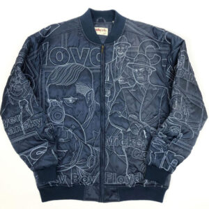 Blue Pelle Pelle Deadstock Nylon Stitch Bomber Jacket