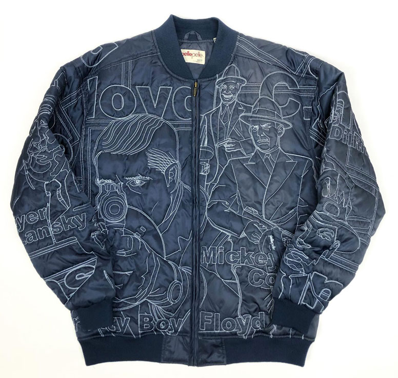 Blue Pelle Pelle Deadstock Nylon Stitch Bomber Jacket
