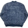 Blue Pelle Pelle Deadstock Stitch Bomber Nylon Jacket