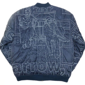 Blue Pelle Pelle Deadstock Stitch Bomber Nylon Jacket