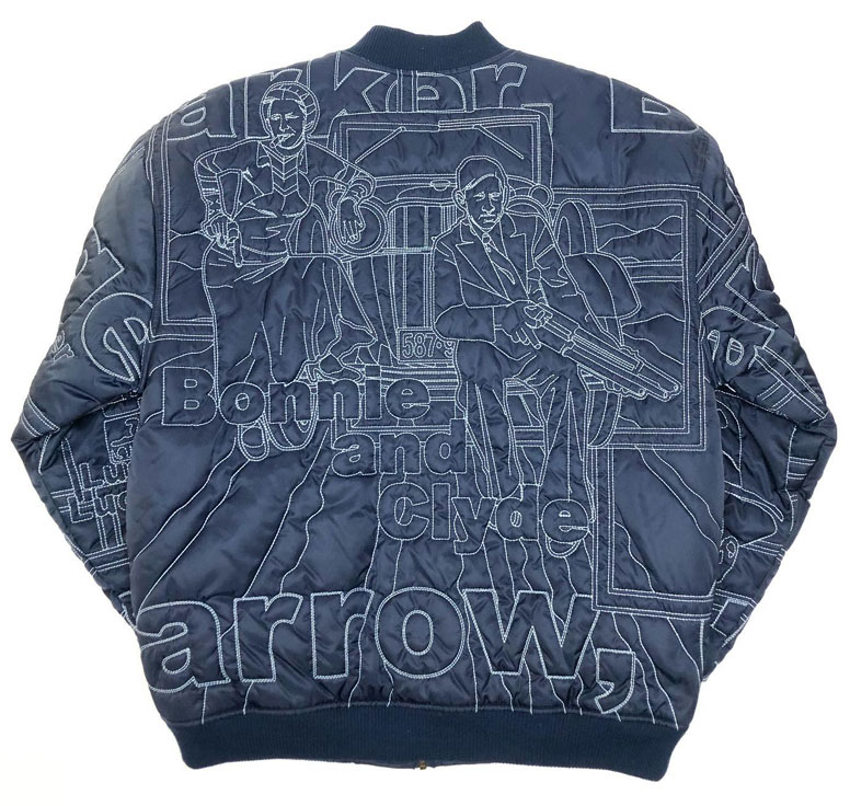 Blue Pelle Pelle Deadstock Stitch Bomber Nylon Jacket