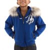 Boys Pelle Pelle Born Free 1978 Blue Fur Hood Jacket