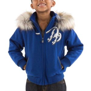 Boys Pelle Pelle Born Free 1978 Blue Fur Hood Jacket