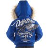 Boys Pelle Pelle Born Free 1978 Blue Fur Hooded Wool Jacket