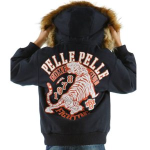 Boys Pelle Pelle Come Out 1978 MB Fur Hood Navy Blue Wool Jacket