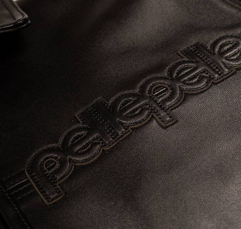 Classic Black Corded Pelle Pelle High Quality Leather Jacket