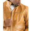 Classic Men Pelle Pelle Yellow Genuine Leather Jacket