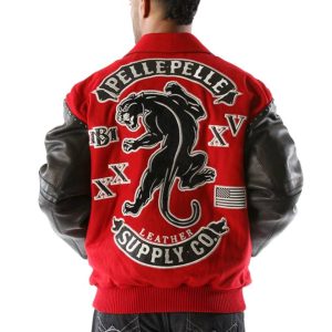 Classic Men's Pelle Pelle MB Panther Red Wool Jacket