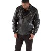 Classic Pelle Pelle Black Biker Leather Jacket For Men's