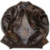 Classic Pelle Pelle Brown Abrasion Two Tone Genuine Leather Jacket