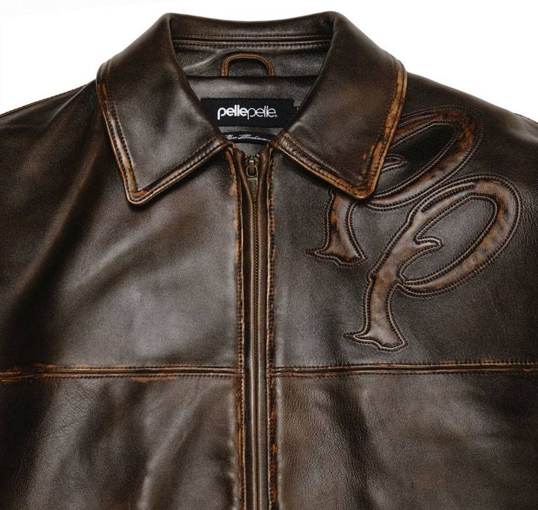 Classic Pelle Pelle Brown Abrasion Two Tone Top Leather Jacket