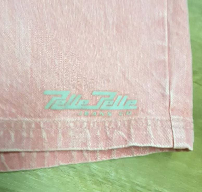Classic Pelle Pelle Coral Pink Denim Baggy Jeans Jorts