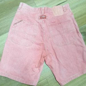 Classic Pelle Pelle Coral Pink Denim Baggy Jeans Shorts