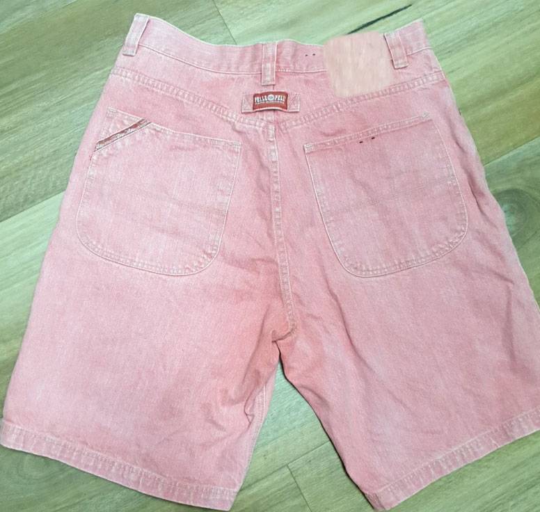 Classic Pelle Pelle Coral Pink Denim Baggy Jeans Shorts