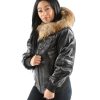 Classic Pelle Pelle Ladies Black Fur Hood Jacket