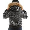 Classic Pelle Pelle Ladies Black Fur Hood Leather Jacket