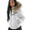 Classic Pelle Pelle Ladies White Fur Hood Jacket