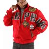 Classic Pelle Pelle MB Decorated Patches Red Jacket