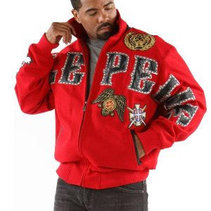 Classic Pelle Pelle MB Decorated Patches Red Jacket