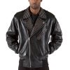 Classic Pelle Pelle Men Black Biker Genuine Leather Jacket